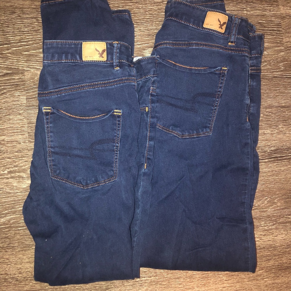 American Eagle Dark Blue High Waist Skinny Jeans